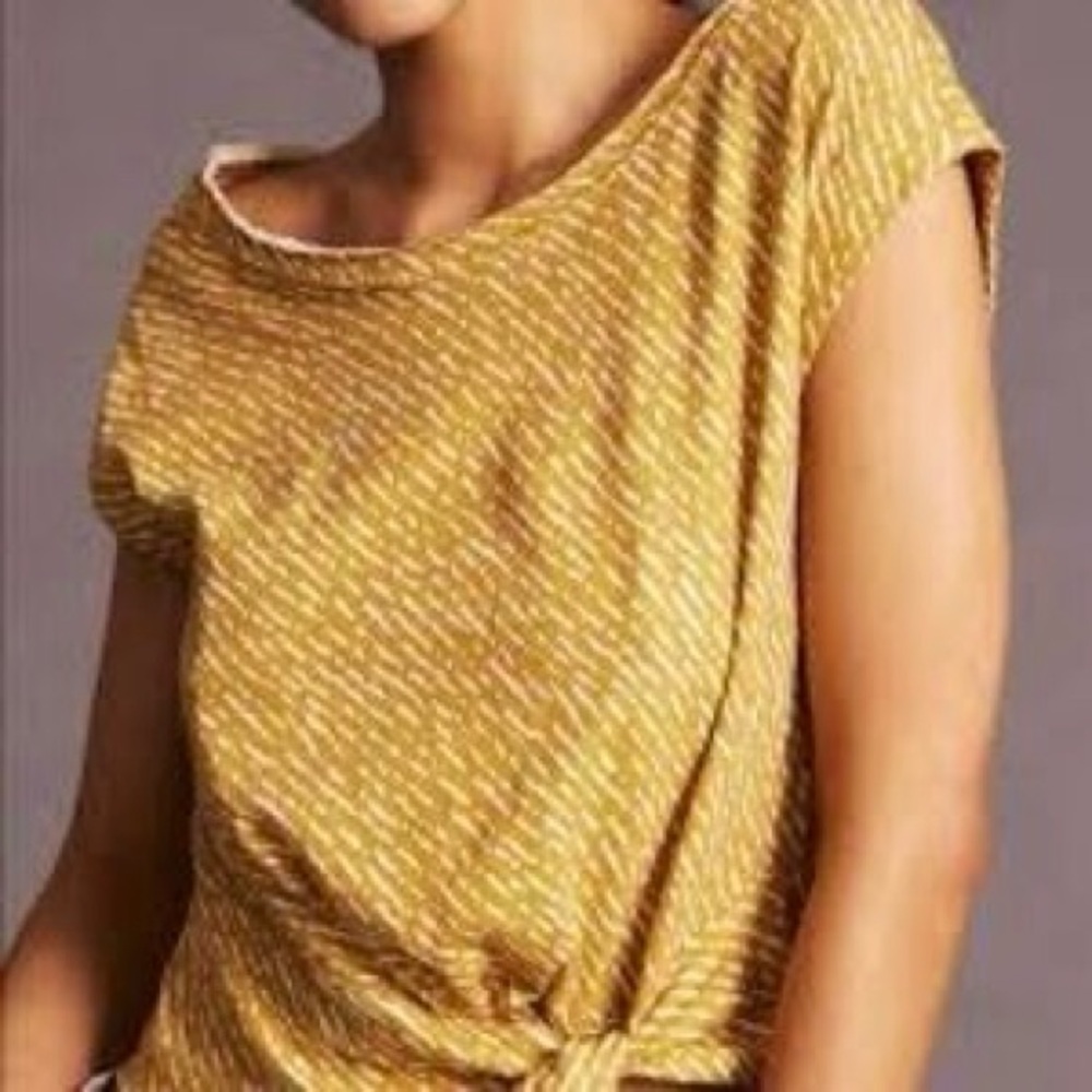 Anthropologie Neutr Motive Sleeveless Golden Yellow Top Shirt size medium